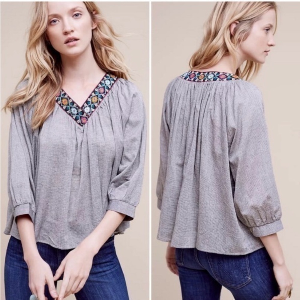 Anthropologie eri + ali Kaleidoscope Striped Top Size Extra Small XS